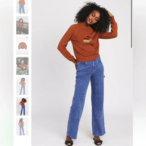 *Rainbow*GALERIE VIE 2023AW ボイルドニット Women's Rainbow Star Sweater - Oatmeal Knitted Rainbow Jumper